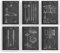 Schlagzeuger Patent Poster - Set Of 6 Prints - Drum Set Jahrgang Drucke Drucken Bild Kunst Geschenke Zum Männer Frau Entwurf Dekor Vintage Art Decor - Rahmen Nicht Enthalten
