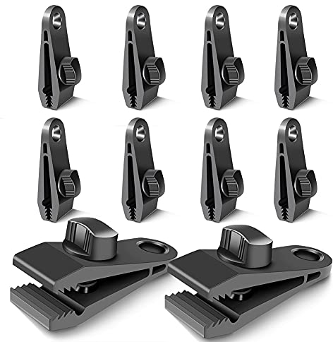 Zidwzidwei Clips de Lona 10 Pcs, Multiusos Portátil Clips de Lona Agarre de Bloqueo de Alta Resistencia, para Tienda de Campaña, Lona, Toldo, Cubierta de Barco, Cubierta de Piscina, Cubierta de Coche