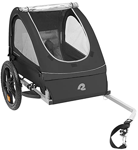 Retrospec Rover Kids Bicycle Trailer - Single & Double Passenger Children’s Foldable/Collapsible Tow Behind Bike Trailer With 16 Wheels, Safety Reflectors & Rear Storage Compartment