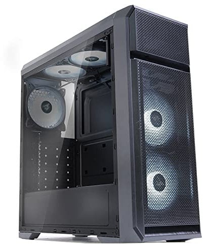 ZALMAN N5 OF ATX Mid Tower 3 Weiß Led Gehaeuse mit Lüfter 1 x Kopfhörer, 1 x Mikrofon, 2 x USB 2.0, 1 x USB 3.0, Lüftersteuerung, Farbiges Acrylpanel, PCI/AGP365mm, Schwarz