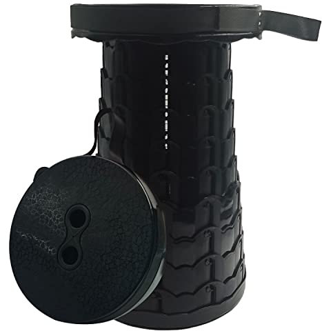 YiYi Nature Daily Sgabello pieghevole portatile per mobili da giardino, sgabello pieghevole leggero, adatto per pesca, campeggio, escursionismo, Nero, 9.45*9.45*17.7(H) inch (B06)