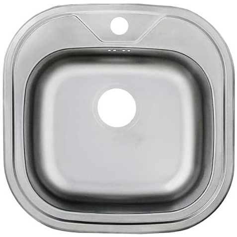 Edelstahlspüle Eckig Campingspüle 48 x 48 cm Edelstahlspüle Einbauspüle Aufbauspüle Spülbecken Spüle Küchenspüle