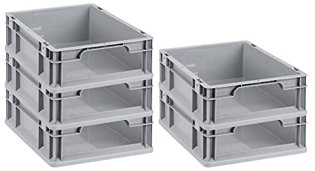 SparSet 5x Eurobox NextGen Store | HxBxT 12x30x40cm | 11 Liter | Front offen | Eurobehälter, Transportbox, Transportbehälter, Stapelbehälter