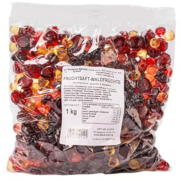 Gummi Bären Land | Fruchtgummi – Fruchtsaft-Waldfrüchte | 1 kg Beutel | glutenfrei, laktosefrei | Fruchtig, Waldfrucht-Variante