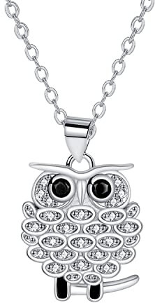 Yinsen Damen Halskette Eule 925 Sterling Silber Schmuck kette für Frauen Herren Geschenk