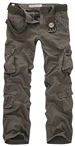 Minetom Pantalon Homme Pantalon Cargo avec Poches Pantalon De Combat D'Extérieur Pantalon De Travail Activités en Plein Air Pantalon Décontracté A Gris Clair XL