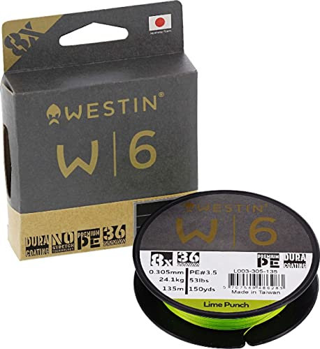 Westin W6 8 Braid Lime Punch - 135m geflochtene Schnur, Durchmesser/Tragkraft:0.205mm / 10.6kg