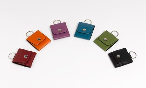 Schlüsselanhänger Notfall Globuli Etui für 5 Gläser in 6 Farben aus Leder (schwarz)