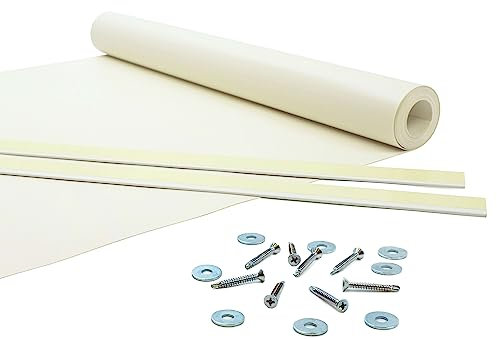 Giuri Tessuti - Fasce in PVC Pieno per Copertura ad Onda di Gazebo e Pergola - Telo ombreggiante ignifugo (Panna, 50x350cm)