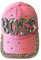 Popfizzy Cappello da baseball Bling Boss da donna, miglior regalo per donne, cappello da boss con strass, regalo per donne capo, Boss (rosa), Taglia unica