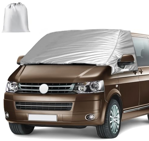 Opaltool Auto Windschutzscheiben Abdeckung für VW T5, VW Candy 2010-2020, Faltbare Externe Thermo Scheibenabdeckung Windschutzscheibenabdeckung Frontscheibenabdeckung Scheibenfrostschutz Abdeckung