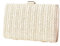 CORIOS Straw Evening Bag for Women Handwoven Clutch Bag Bridal Wedding Purse Ladies Handbag with Detachable Chain Elegant Shoulder Bag Crossbody Bag White
