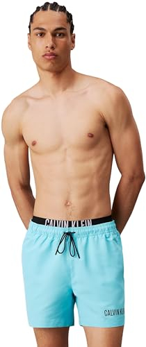 Calvin Klein Herren Badeshorts Medium Double Mittellang, Blau (Blue Punch), M