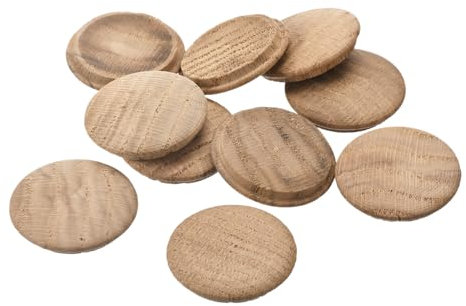 sourcing map Lot de 10 bouchons en bois de chêne rouge - 40 x 35 mm - Cache-trous de vis décoratifs pour escalier, chaise, artisanat, meubles, travail du bois