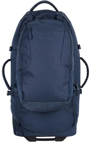 Mountain Warehouse Voyager Wheelie 50 + 20 Liter Rucksack – Gepolsterter Airmesh-Rücken mit Abschließbaren Reißverschlüssen und Verstellbaren Gurten – Camping, Outdoor Marine Einheitsgröße