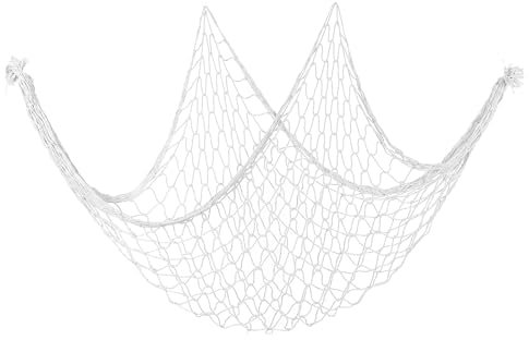 PATIKIL Fishing Net Decor, 80 x 40 Mediterranean Style Photographing Decoration Natural Fish Net Party Accessory for Home Bedroom, Creamy White