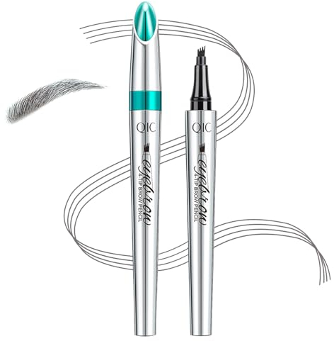 FEXPDL 3D Waterproof Microblading Eyebrow Pen 4 Fork Tip Tattoo Pencil Magical Precise Long Lasting Eye Brow Tint Makeup Natural Beauty Professional Brow Pen for Women and Man (Brown)
