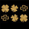 Glitzerdeals Bügelbilder Glitzer Kleeblätter Glitter Kleeblatt Set gold Aufbügler für Textilien Karneval Kostüm Kleeblatt Bügelflicken Glücksblatt Fasching Patch zum Aufbügeln Kleeblatt