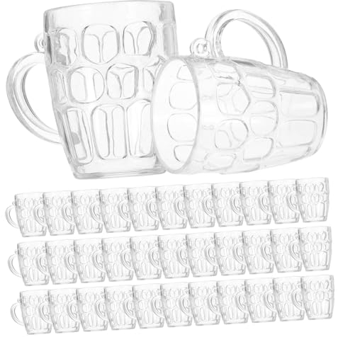 CAXUSD 50piezas Mini Tazas De Cerveza Transparentes Pack Para Casa De Muñecas Accesorios Para Fiestas y Decoración De Escenarios Miniatura Para Eventos y Celebraciones