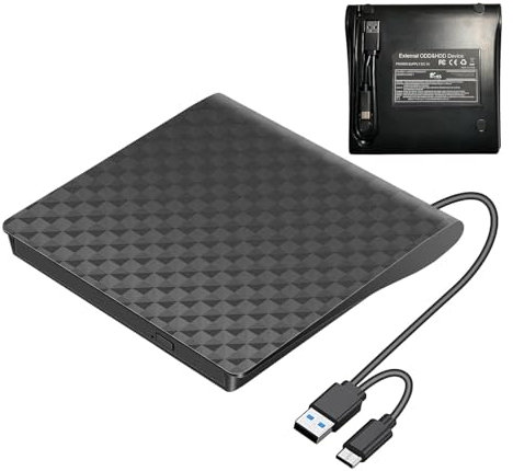 Disco rigido esterno USB, unità esterna portatile USB di tipo C, registratore dati multifunzionale, unità di backup antiurto 8x/24x, unità di backup facile da trasportare per studenti, dipendenti,