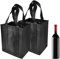 CKCSHI 2PCS Bottle Carrier for 6 Bottles, Reusable Compartment Wine Bottle Holder Bag with Carry Handle