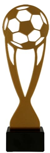 Larius Fussball Metall Pokal - Ehrenpreis Trophäe mit/ohne Wunschtext (ohne Wunschtext)