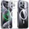 Flyzoo Clear Magnetic Case for iPhone 15 Pro Max (6.7'') Compatible with MagSafe & Camera Protector, [Non-Yellowing] [Shockproof & Antiscratch Protection] Hard Transparent Cover with Silicone, Clear