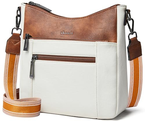 Shrrie Damen Crossbody Taschen für Frauen Trendy Vegan Leder Taschen Hobo Handtaschen Schultertasche mit abnehmbarem Gürtel für Reisen