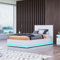 Ottoman Storage Bed - 3ft Single Ottoman Gas Lift Bed with LED Lights & Faux Leather Finish - White