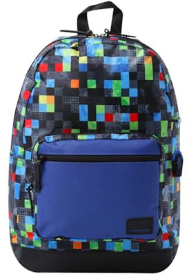 TOTTO - Mochila para Ordenador Portátil de 14 Pulgadas, Modelo Tocax, 2 Compartimentos, Bolsillo con Organizador y Porta Móvil, Bolsillo Botella, Espaldar Ergonómico, Estampado Glichu Multicolor