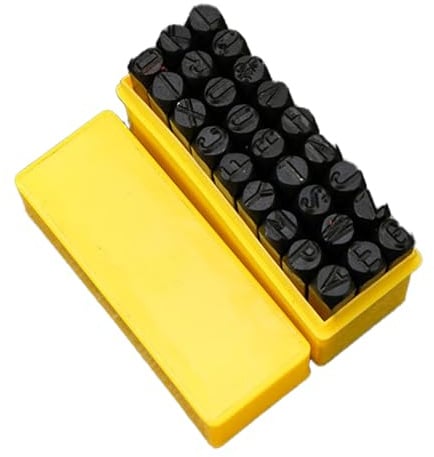 Eruceky 5 mm Punchbokstav set, metall punchbokstäver, alfabetet A-Z och metallstämpelbokstäver, stansnummer för prägling av metall, plast, trä, läder