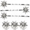 Amexo 3 Stück Edelweiß Haarspangen mit 3 Stück Edelweiß Federklemmen Vintage Strass-Edelweiss Haarschmuck für Damen Elegante Wellenform Haarspange für Oktoberfest Bayerisch Bierfest
