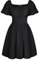 SCARLET DARKNESS Renaissance Dress for Women UK Square Neck Short Sleeve Bubble Dress Medieval Mini Steampunk Dress Black L
