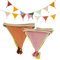 2 Satz Wimpelkette Kinderzimmer 2.6m Wimpelkette Stoff Girlande Wimpelkette Outdoor Musselin Baumwolle Wimpelkette für Geburtstagsfeiern Garten Kinderzimmer Deko (Morandi Rosa,Morandi Grün)