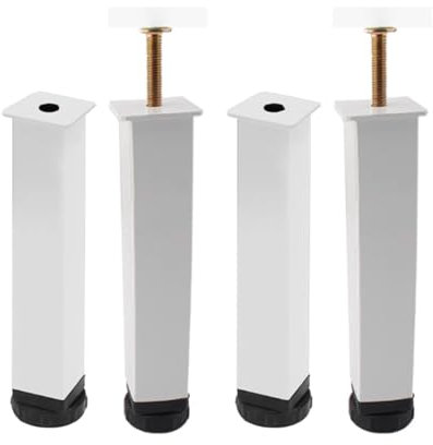 pingping1991 Lot de 4 Pieds de Lit,Pieds pour Sommier à Lattes Pied de Meuble Métalliques pour Le Cadre Central Canapé Armoire Jambe Hauteur Ajustable