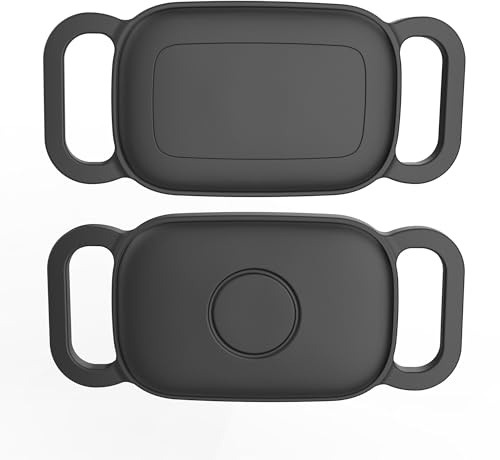 GudCoaks [2 Pack] Dog Collar Holder Case for Tile Pro 2024 Tracker | Waterproof Silicone Protective, Durable Flexible Scratch Resistant Cover for pet cat Necklace Accessories(Black/Black)