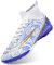 DimaiGlobal Fußballschuhe Herren High Top Kunstrasen Hallen Fußballschuhe Professionelle Fussballschuhe Jugendliche Athletics Trainingsschuhe Outdoor Sportschuhe Fußball Stiefel45EU Weiß-TF