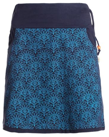 Vishes Alternative Bekleidung - Damen Mini-Rock Baumwolle Blumen-Muster elastischer Bund mit Taschen