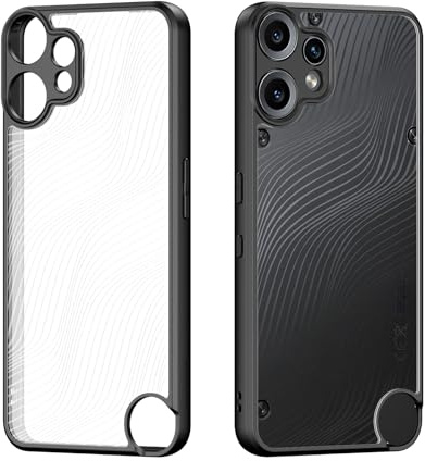 FDHYFGDY Hülle für Nothing CMF Phone 2 Pro Schutzhülle, rutschfest und stoßfest, Ultradünne Kratzfeste, Transparente PC-Hartschale + Schwarz TPU-Rand Für CMF Phone 2 Pro Handyhülle