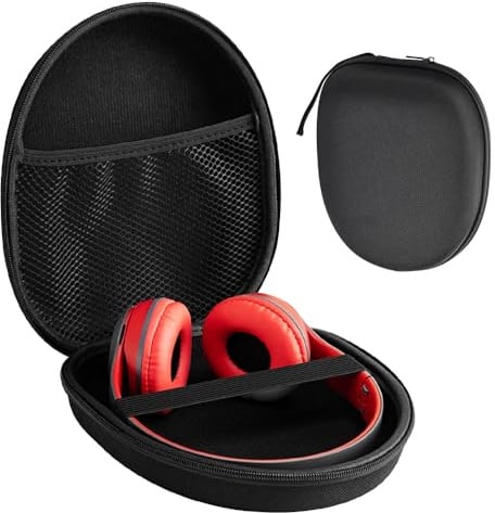 Kopfhörer Tasche Over Ear Kopfhörertasche für Over/On Ear Headset Universal | 22x19x6cm Headset Hartschalen Aufbewahrung Case Ohrhörer Schutztasche Case für die meisten Drehbare Kopfhörer