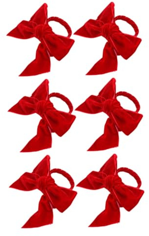 SAFIGLE 6 Stück Teiliges Rote Serviettenringe Schleifen Design Elegante Tischdekoration für Festtage Hochzeiten und Familienfeiern Stilvolle Serviettenhalter für Esstisch