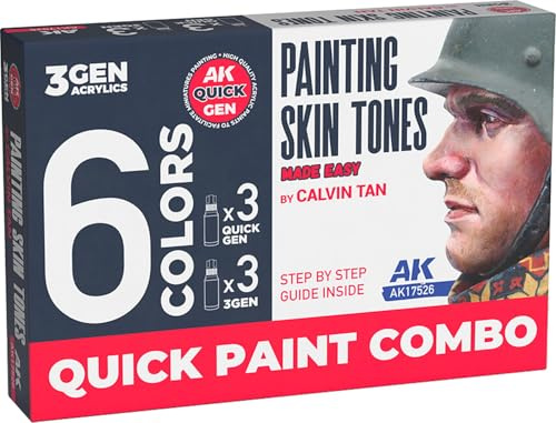 AK QUICK GEN + 3GEN Combo SET AK17526 PAINTING SKIN TONES (3x18ml + 3x18ml)