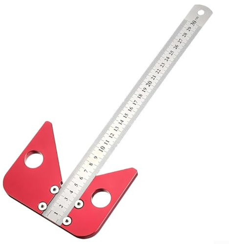 300mm Aluminum Alloy Centre Finder and Scriber Tool with Square and Line Gauge for Measuring and Layout