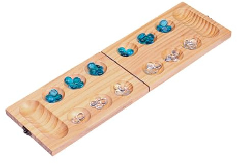Mancala Brettspiel aus Holz, für Erwachsene, Kinder, mehrfarbige Perlen für Erwachsene