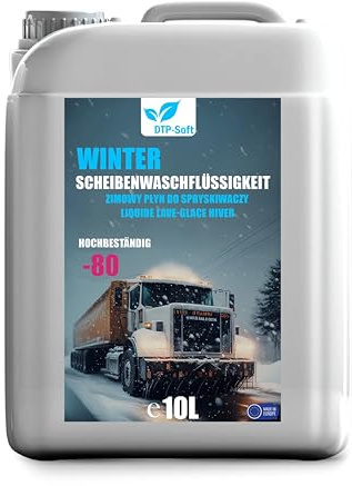 Winter Scheibenfrostschutz bis -80°C 10L/10 liter - Frostschutz Scheibenwaschanlage fertig gemischt - Klarsicht Scheibenreiniger für Auto entfernt Salz und Schmutz