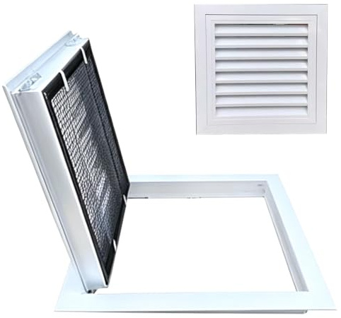 Trampilla Pladur con Filtro de Polvo Panel de Acceso Aluminio Rejilla Ventilación, Empotrable para Pared y Techo(30x60cm/12x24in)