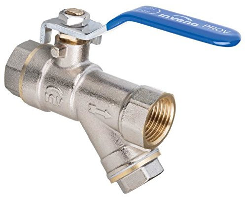 Standard Water Flow Rate Ball Valve with Strainer and Handle Female x Female 3/4 BSP