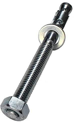 5x Lumonic Schwerlastanker M12 x 125 Verzinkt I Zur Verwendung als Keilanker, Metalldübel, Bolzenanker, Blitzdübel I Für verschiedene Arten Durchsteckmon