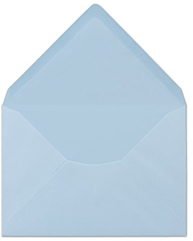 100 DIN C6 Briefumschläge hellblau 11,4 x 16,2 cm 80 g/m² Nassklebung Post-Umschläge ohne Fenster ideal für Weihnachten Grußkarten Einladungen von Ihrem Glüxx-Agent