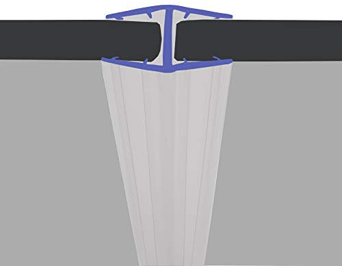 H Shaped 180° Vertical Glass Joint | Shower Screen or Door Seal | Fits 8, 9 or 10mm Glass | 2m Long | SEAL066